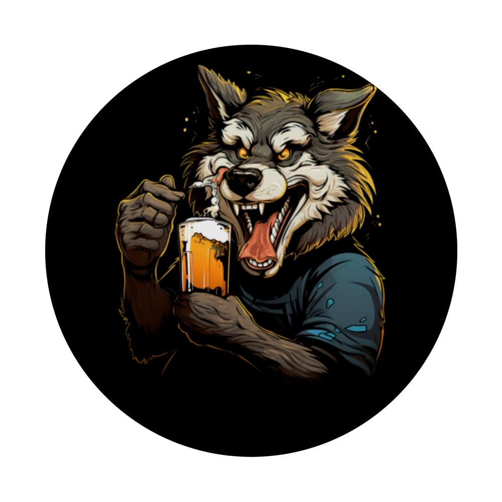 Amazon.com: Wolf Drinking Beer Wolves Animal Beer Mug Alcohol